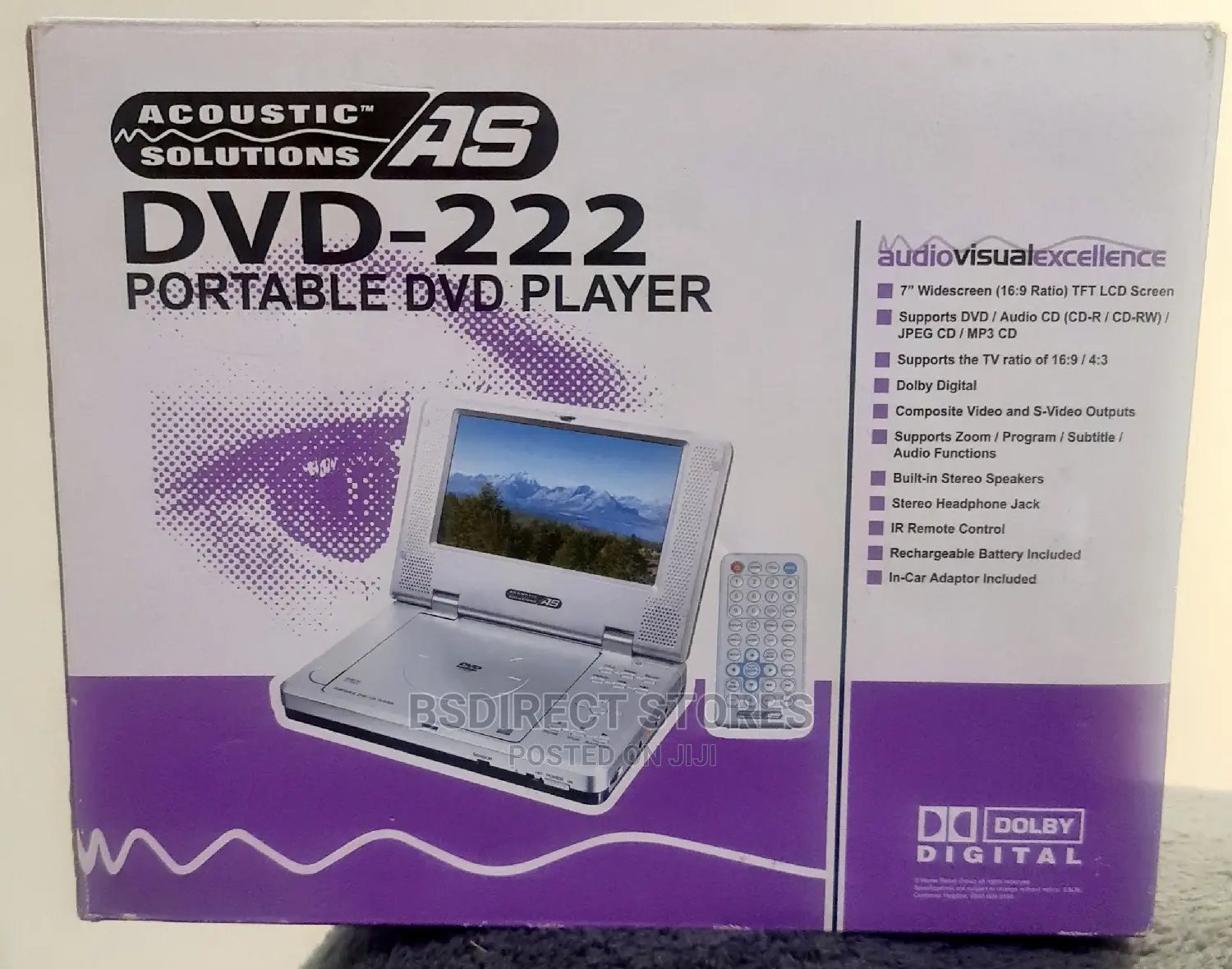 Acoustic Solutions DVD Rechargeable Portable DVD Player (7")