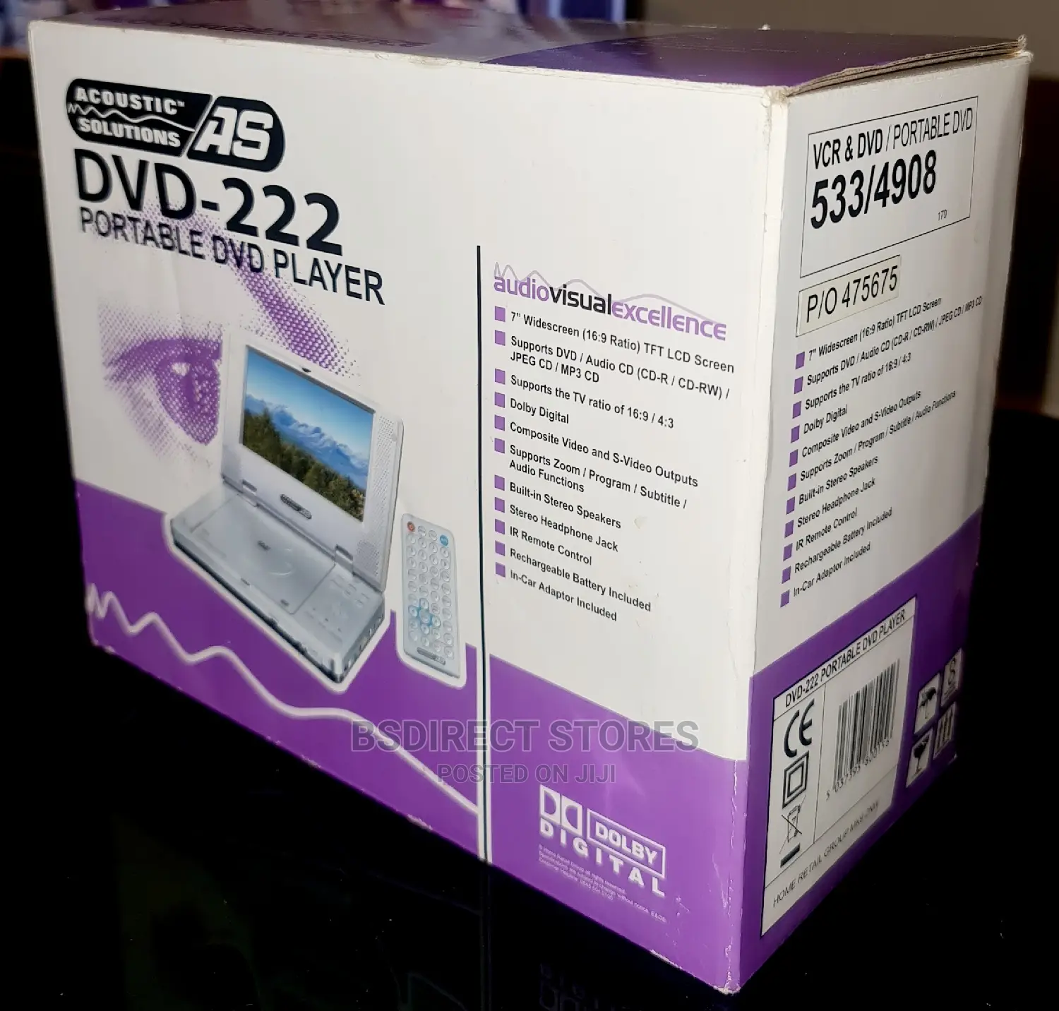 Acoustic Solutions DVD Rechargeable Portable DVD Player (7")