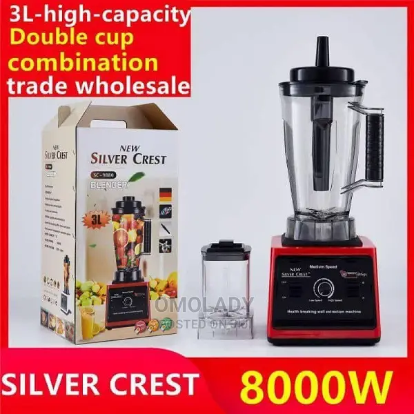 Double Cup 6000 Watts Silver Crest Blender - 3L