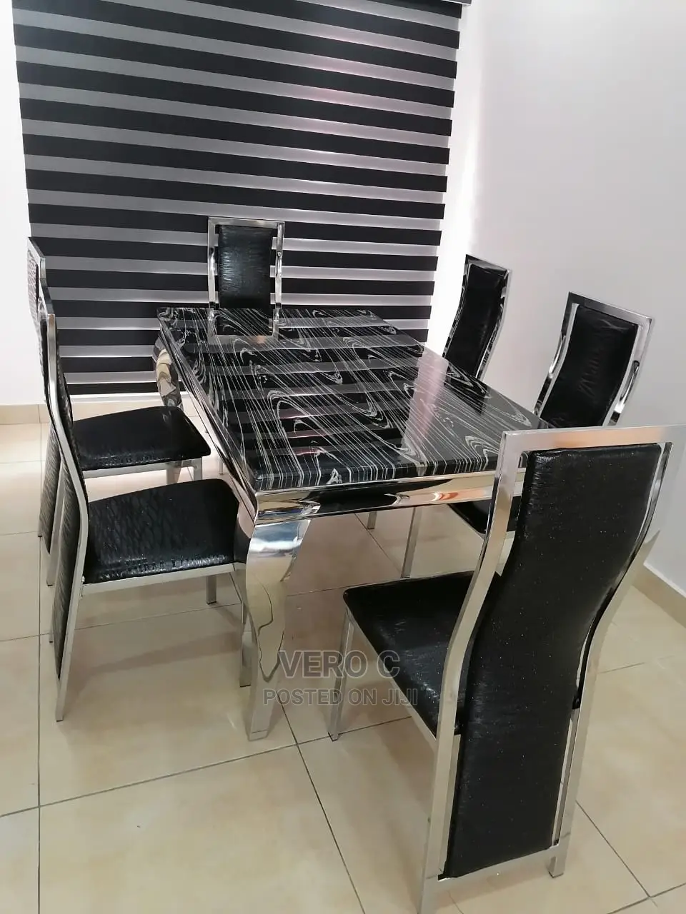 Marble Top Dining Table and Chairs
