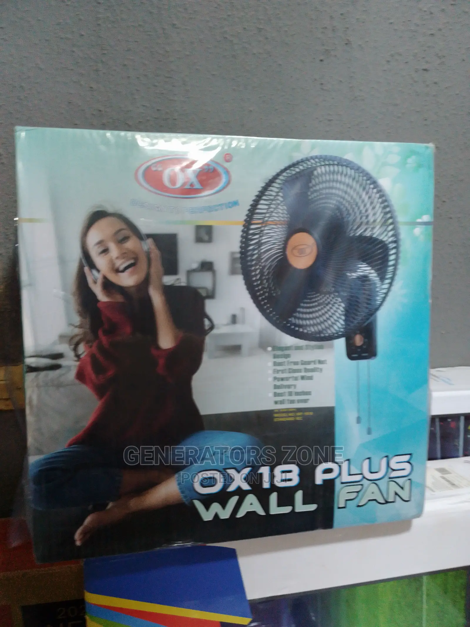 Elegant Stylish 18'' OX Fast Cooling Wall Fan
