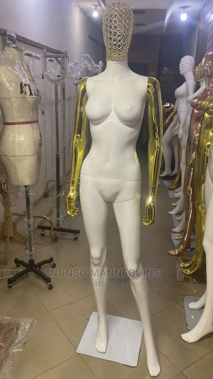 Size 8 White And Gold Basket Head Female Mannequin