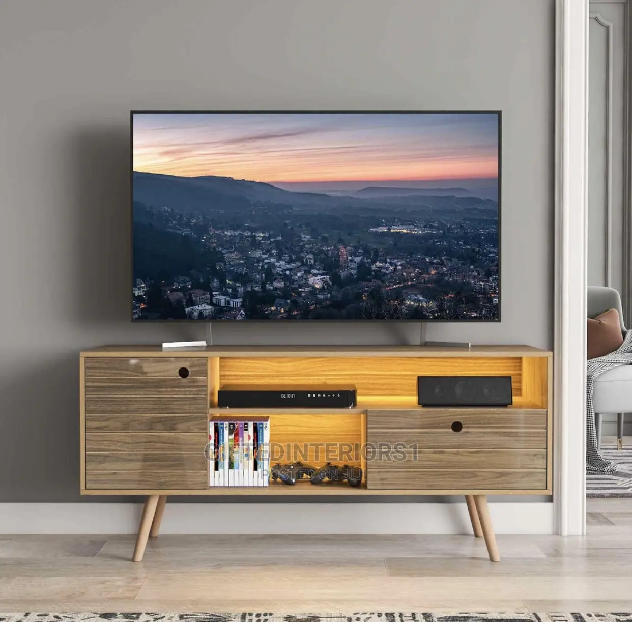Simple and Classy Tv Console/Stand With LED Lights