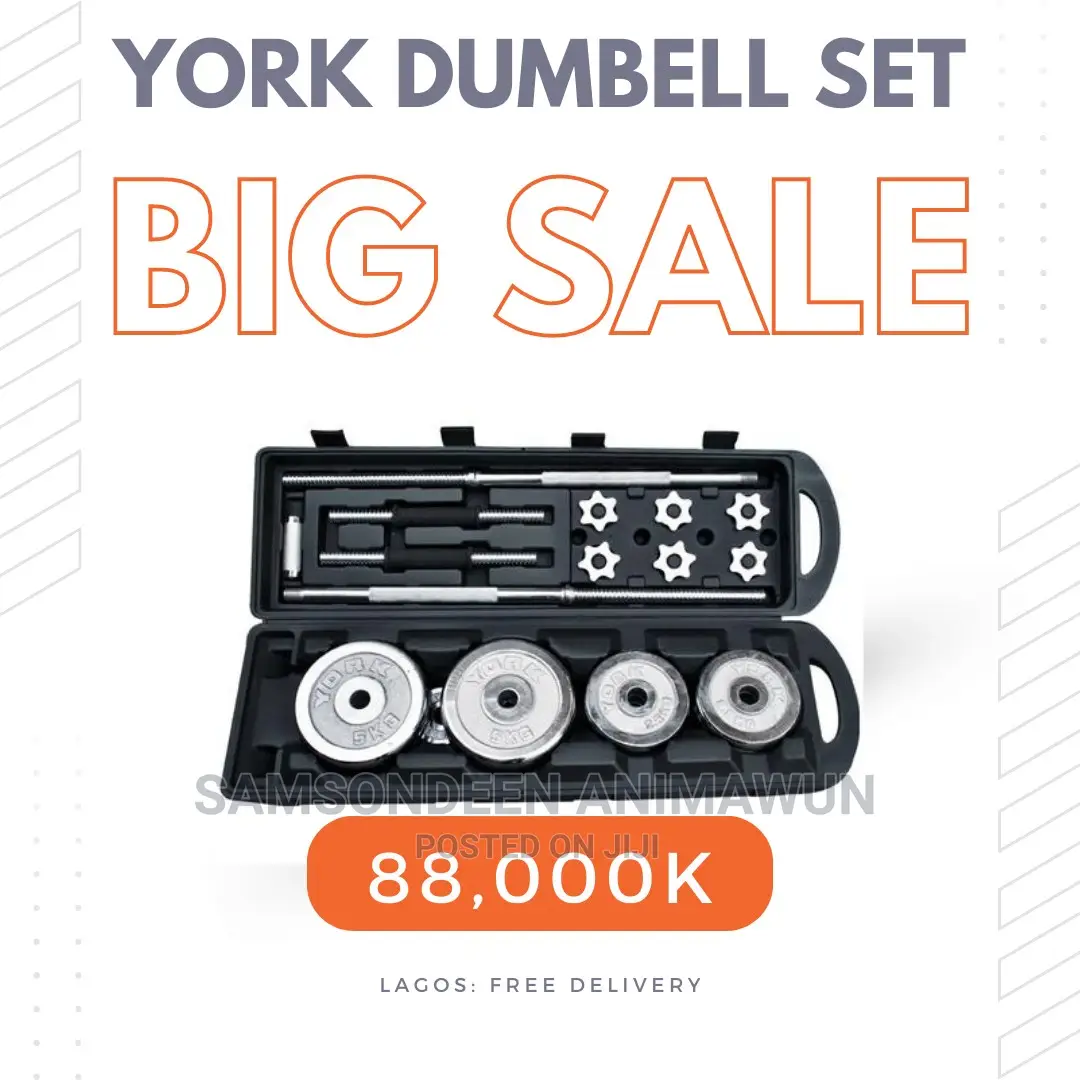 York 50kg Dumbell and Barbell Set
