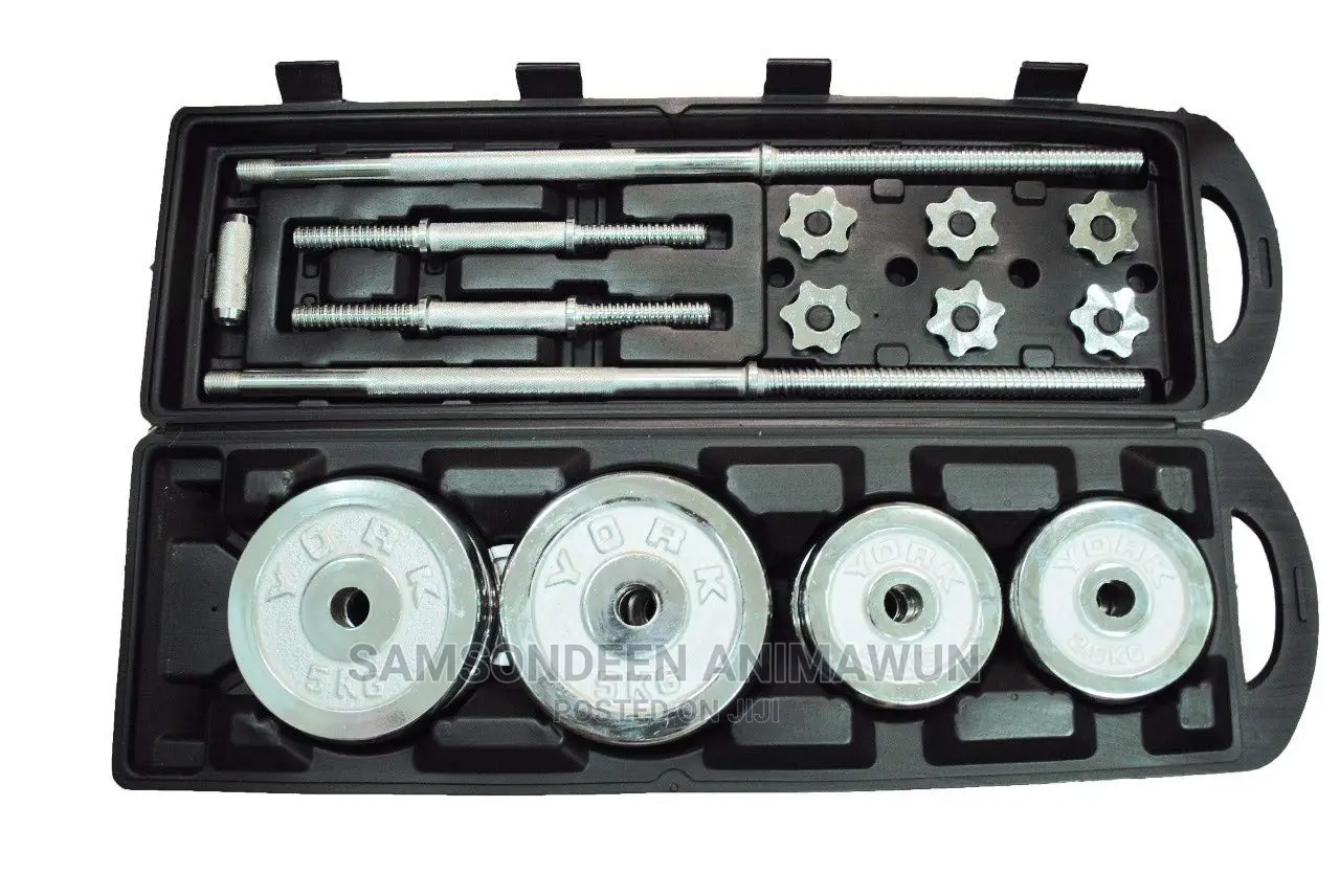 York 50kg Dumbell and Barbell Set