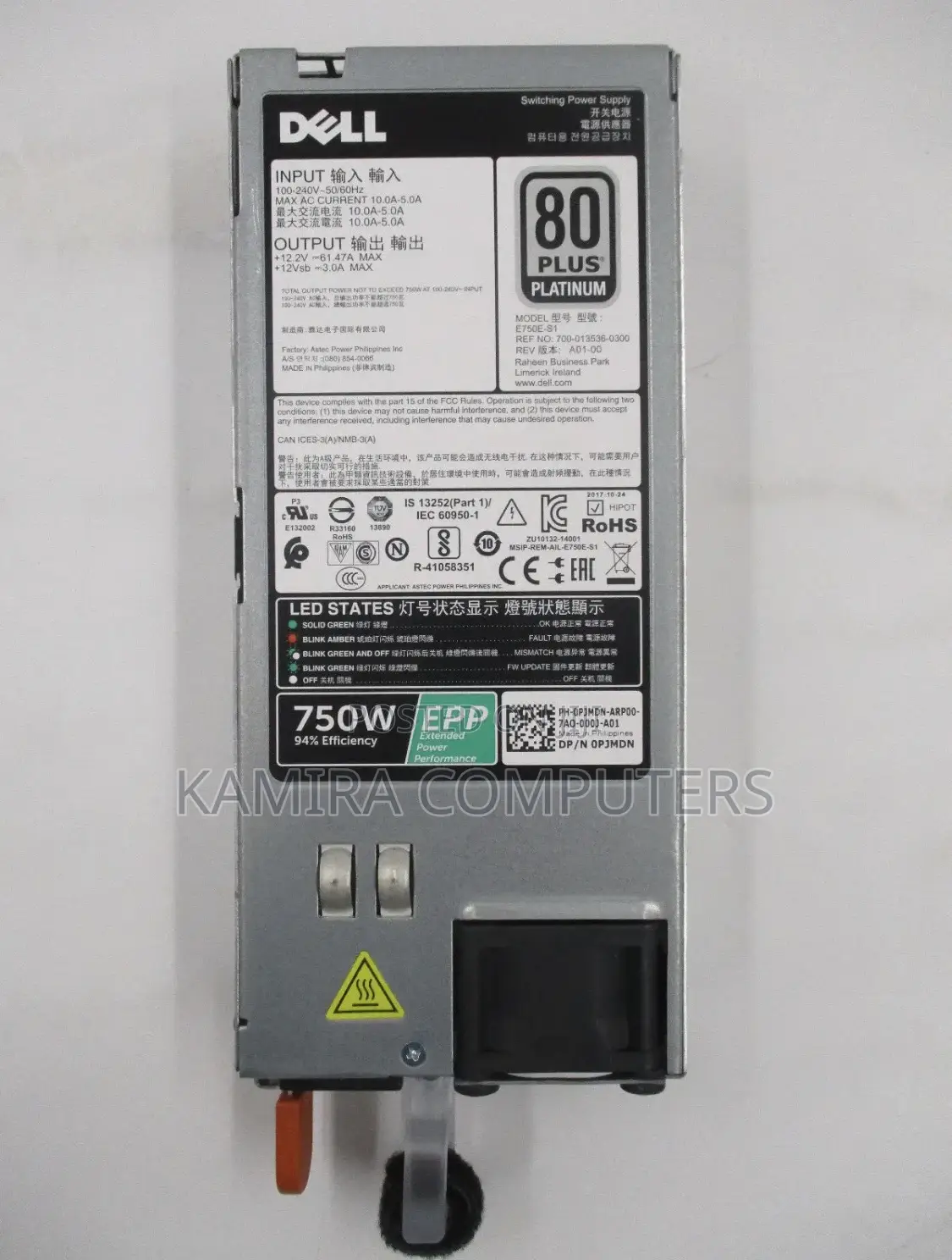 Dell Poweredge E750e-S1 750W 80 Plus Platinum Power Supply