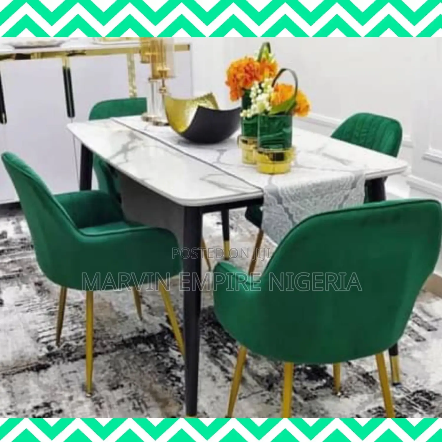 Luxury Dining Set of 1 Table and 4 Chairs