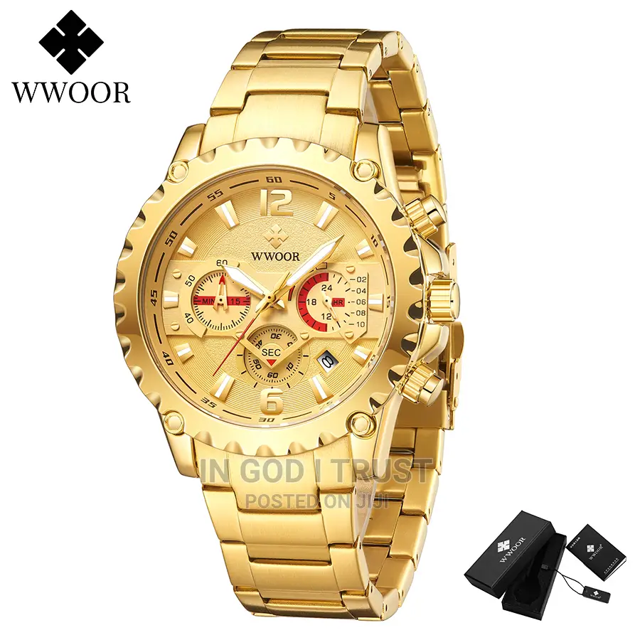Relogio Masculino WWOOR 2023 New Gold Watch for Men