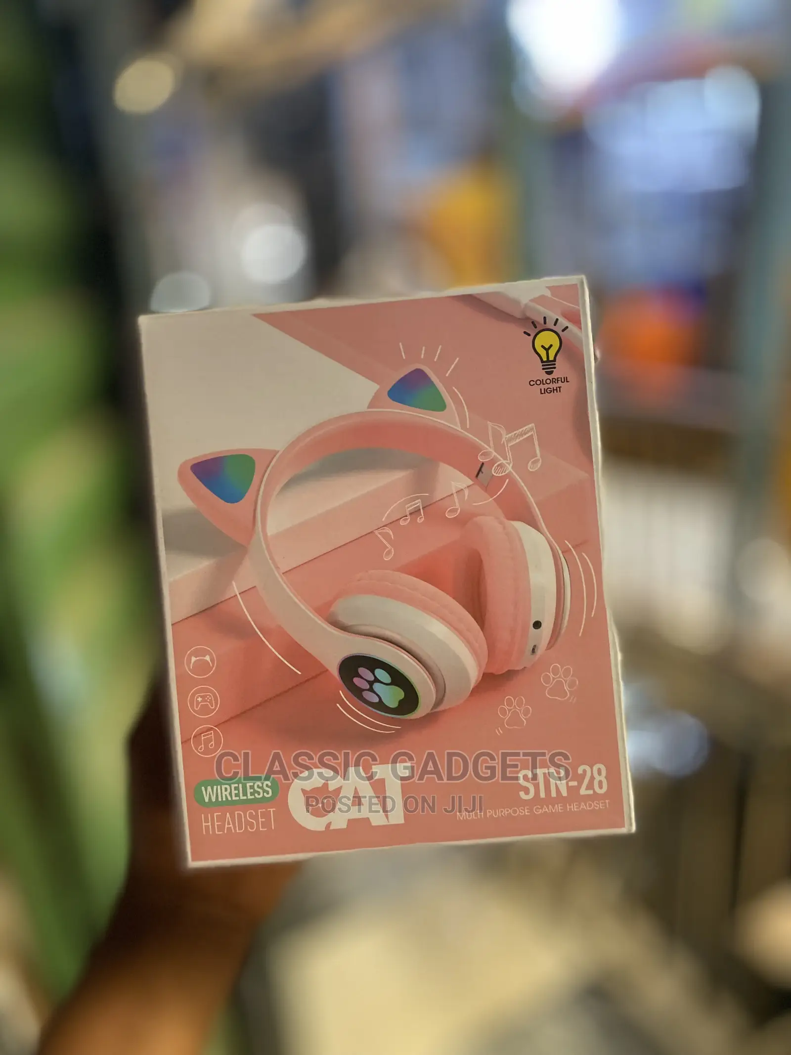 Bluetooth Cat Ear Headphones With RGB Light