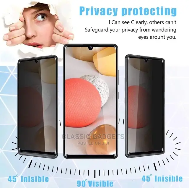 Privacy Tempered Glass Protector for Galaxy A14/A34/A24/A54