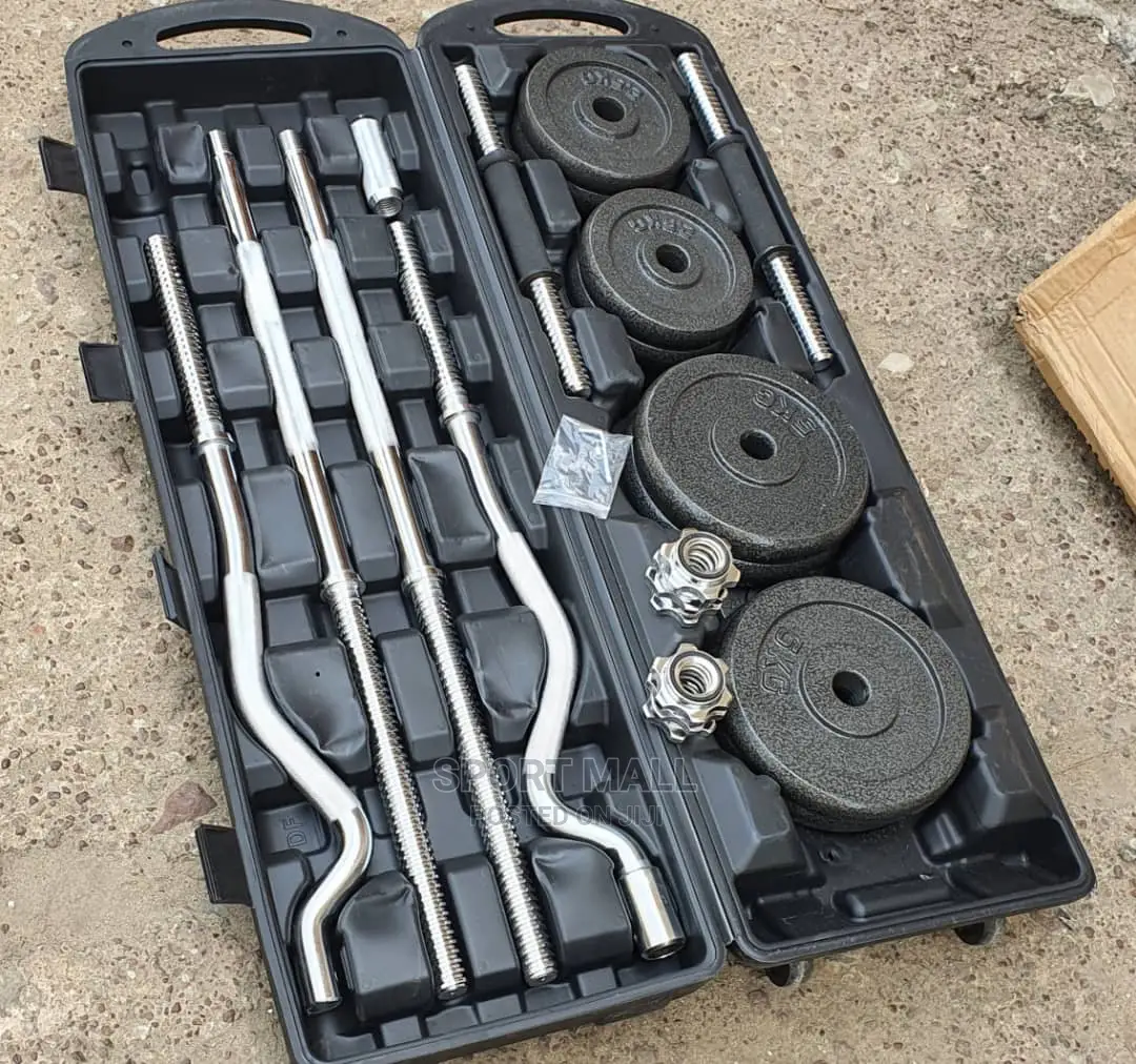 50kg Barbell Set With Curling Bars