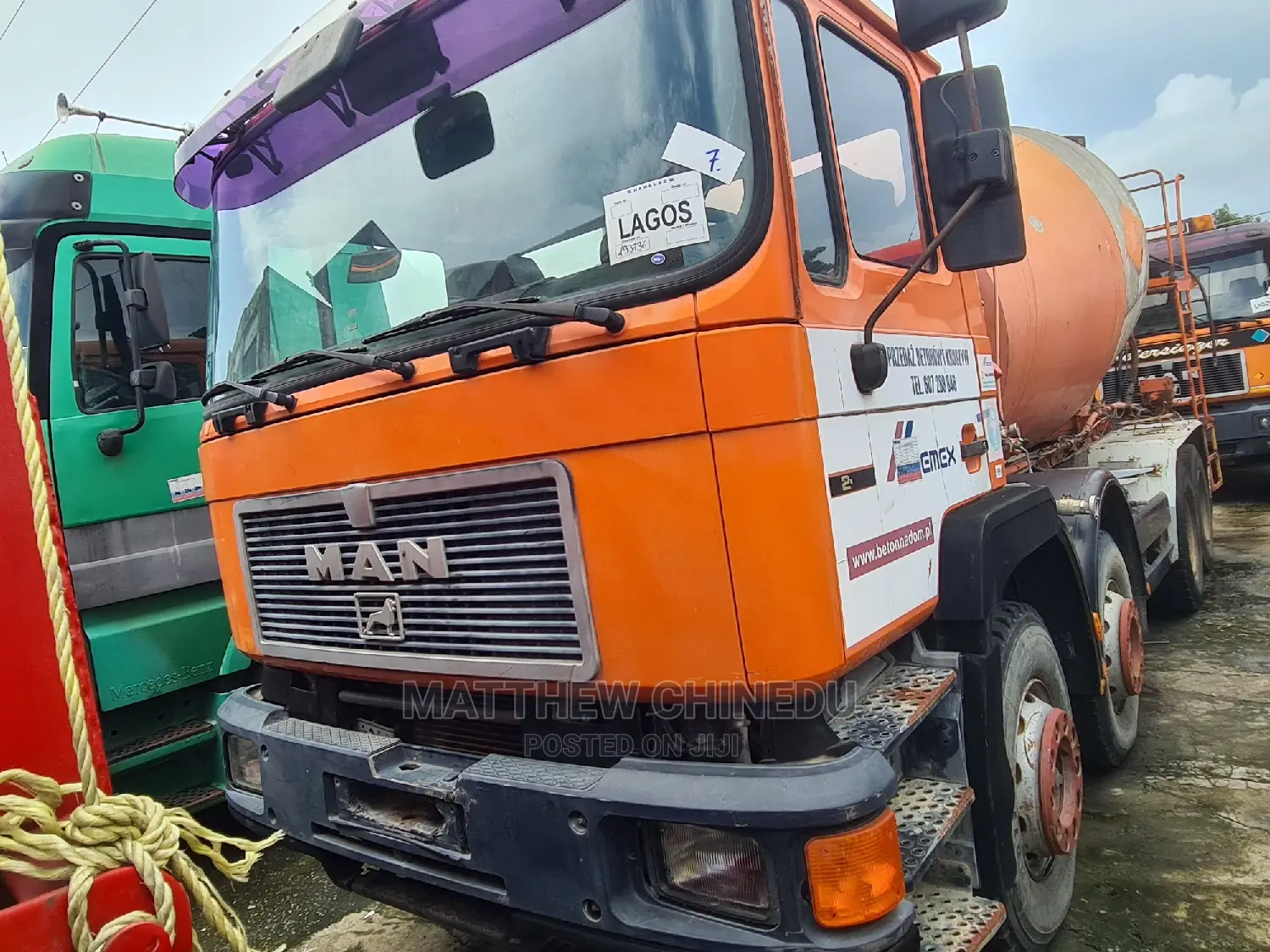 Man Diesel Concrete Mixer 12 Tires 2002 Orange