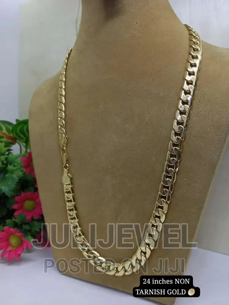 Italian Gold Necklace and Bracelet for Men
