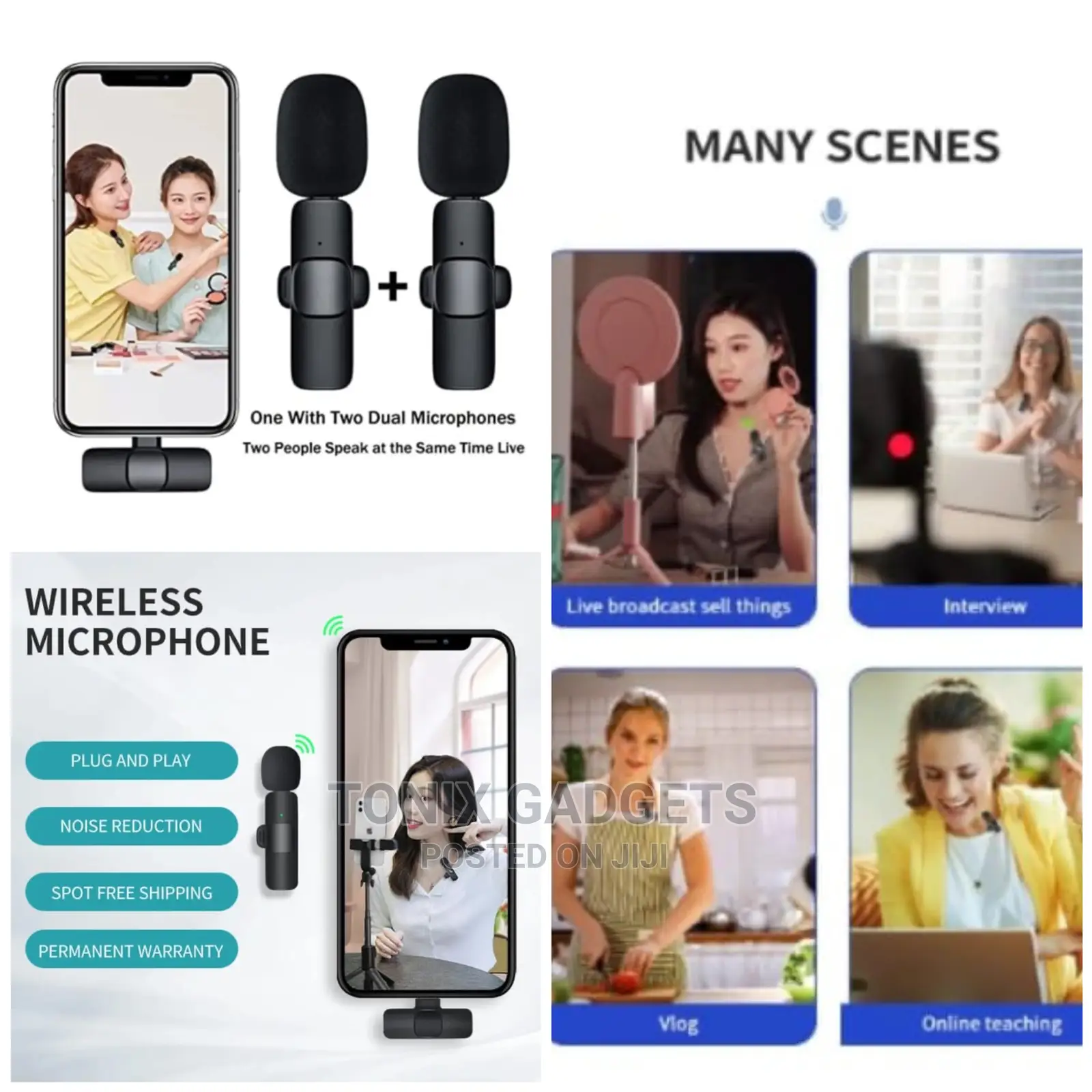 Wireless Collar Mic for Type-C, iPhone