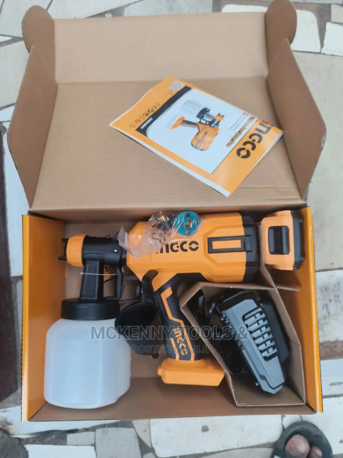 INGCO Cordless Spray Gun, 20V Lithium-Ion Paint Sprayer
