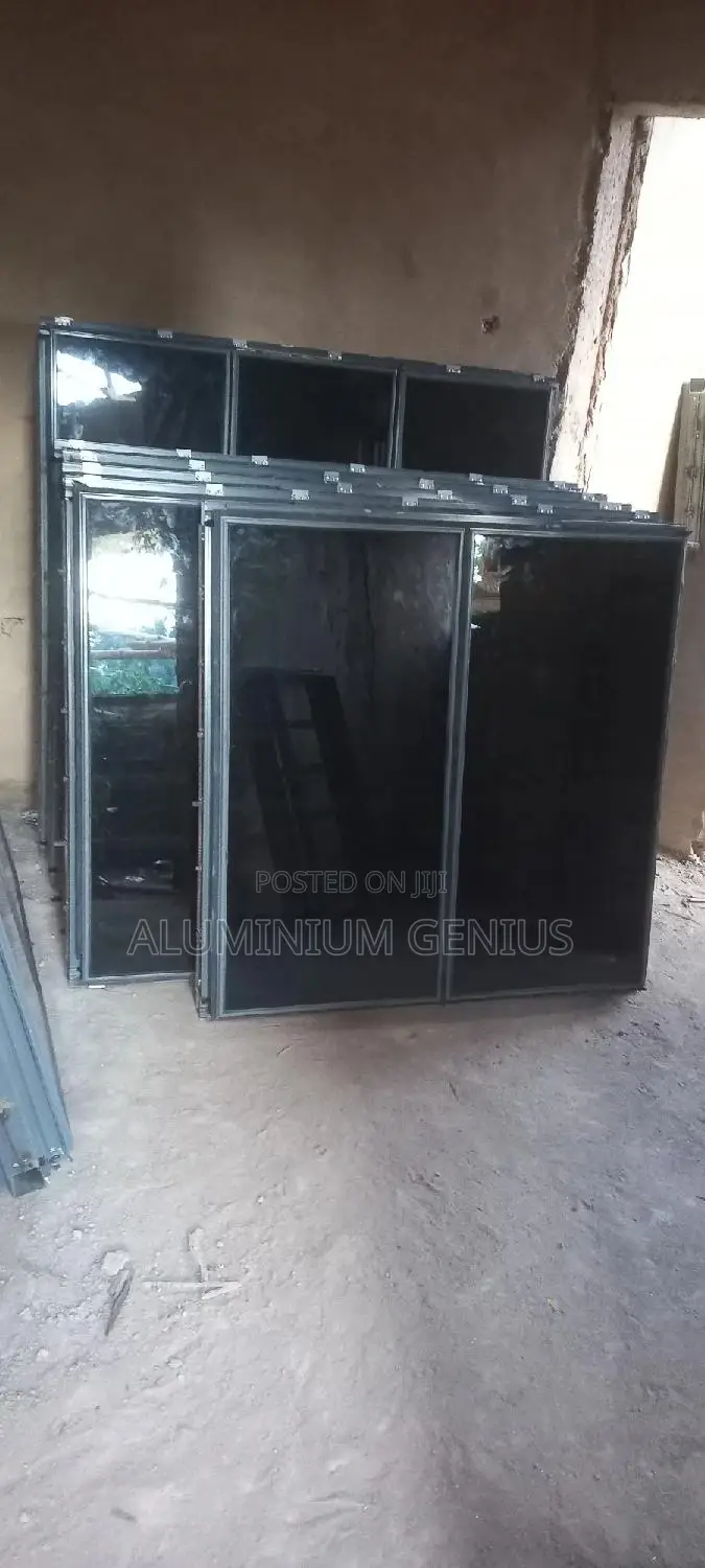 Gray Flameless Window With Burglary and Net