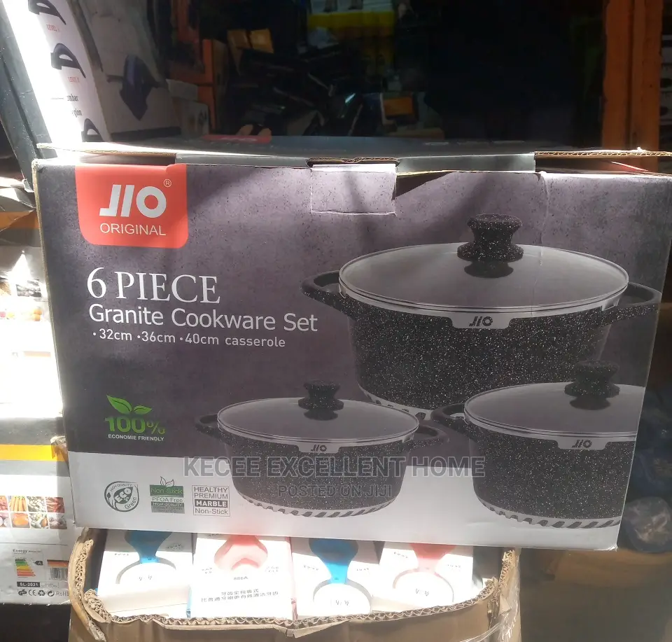 Jio High Quality 6 Pieces Granite Pot. 32cm,36cm 40 Cm