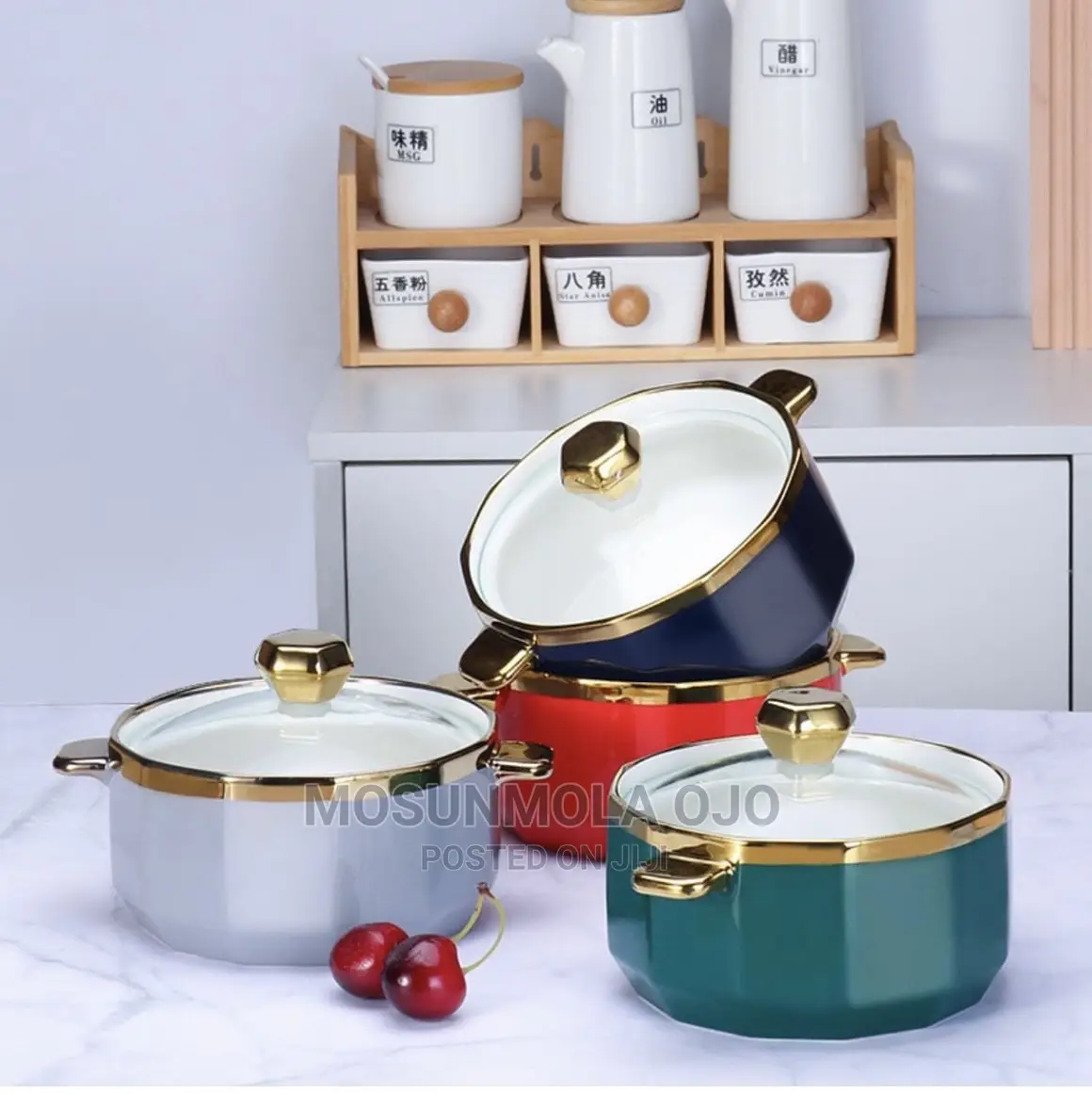 Nordic Ceramic Soup Bowl With Glass Lid - One Piece