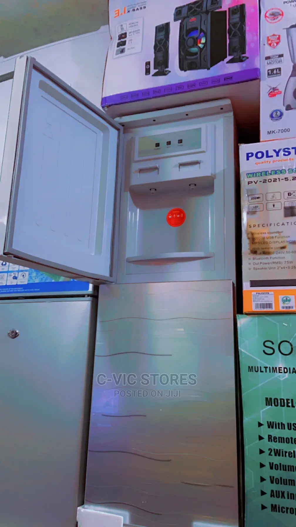 Skyrun Water Dispenser With Fridge (Wd97r-J) -Silver