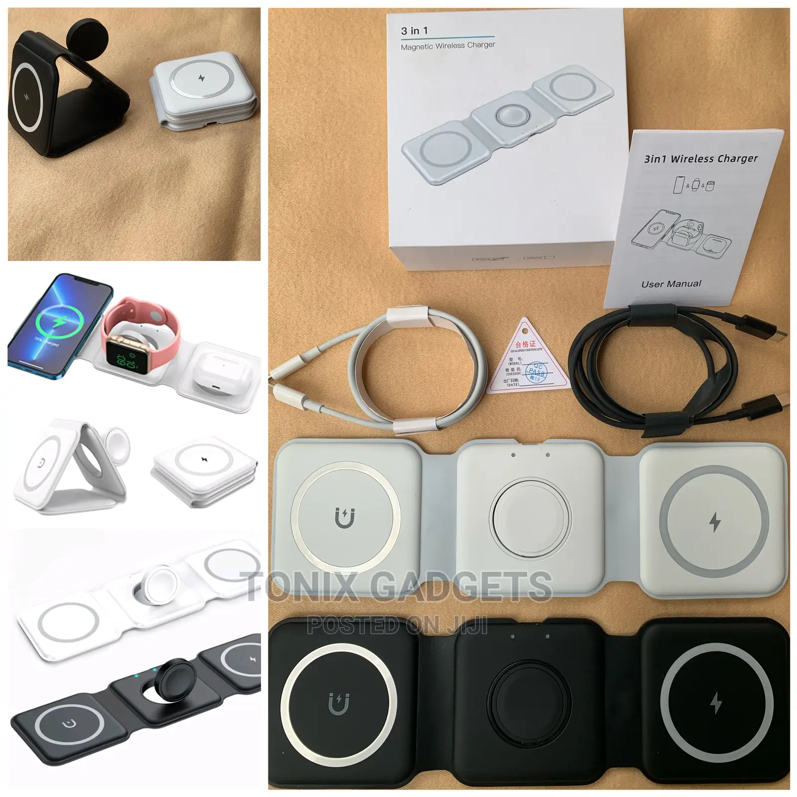 Foldable Magnetic 3 in 1 Wireless Charger