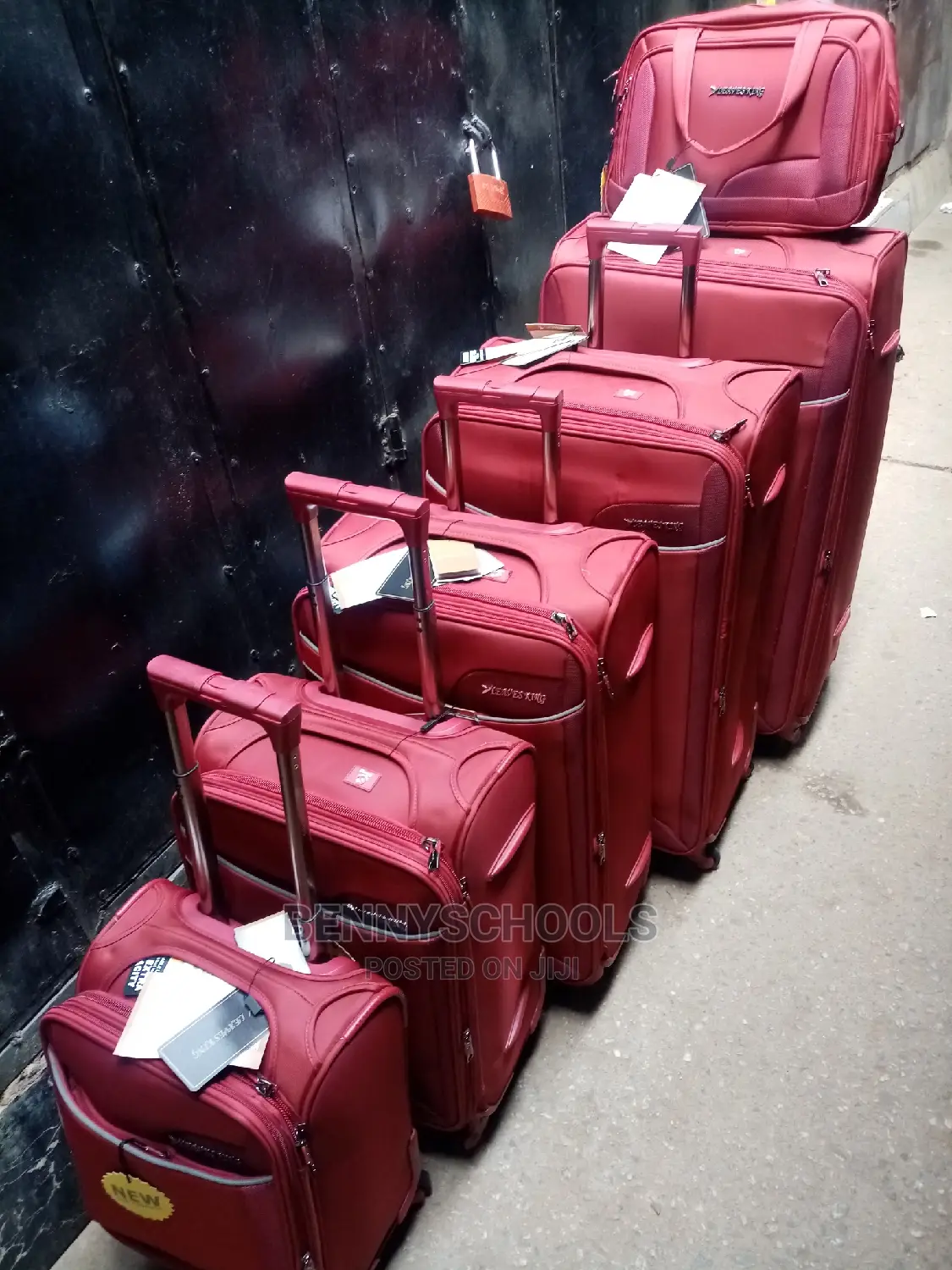 Set of 6 Original Wine Red Leaves King Travel Luggage Boxes