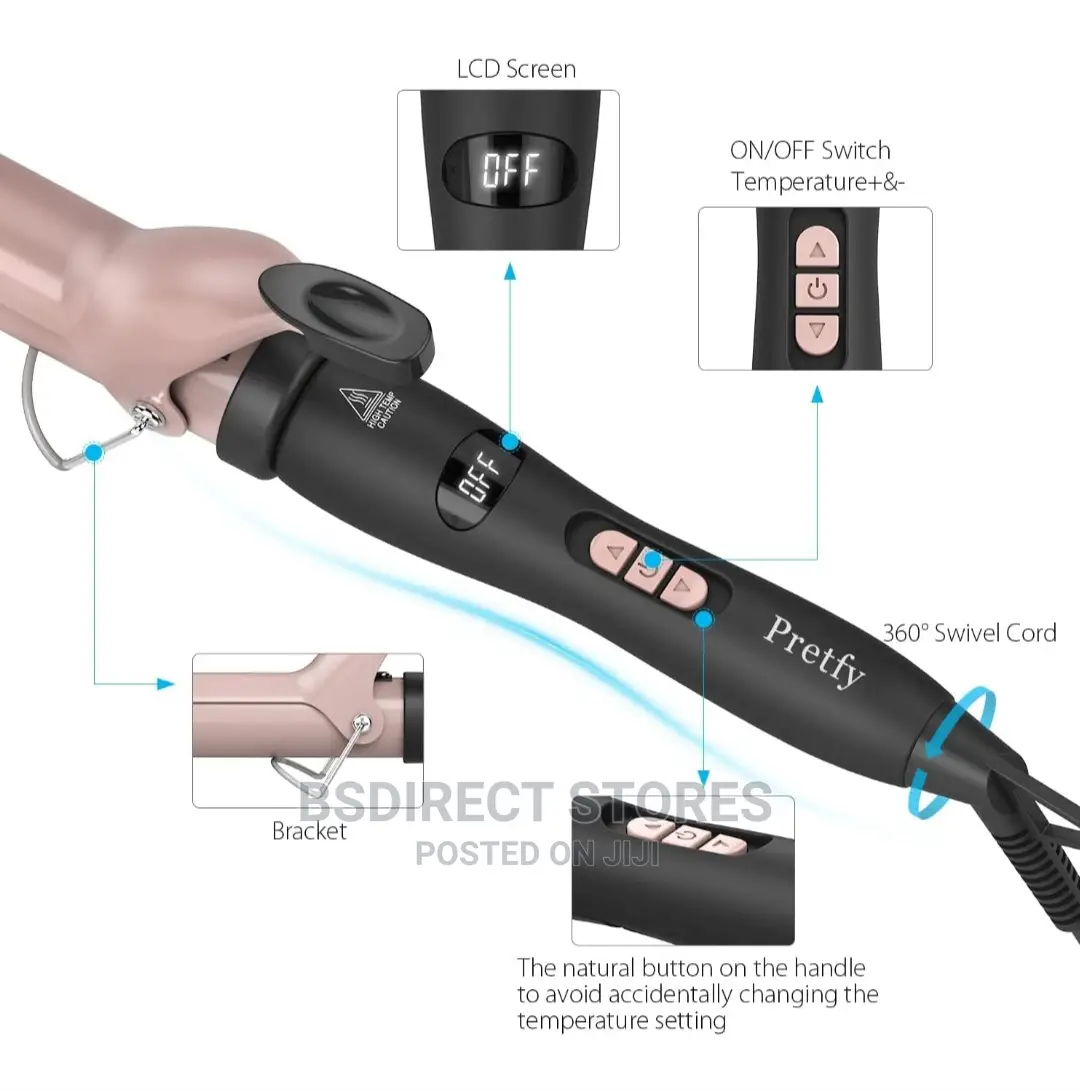 Pretfy 1.25 Inch Automatic 32mm Hair Curler Iron LCD Display