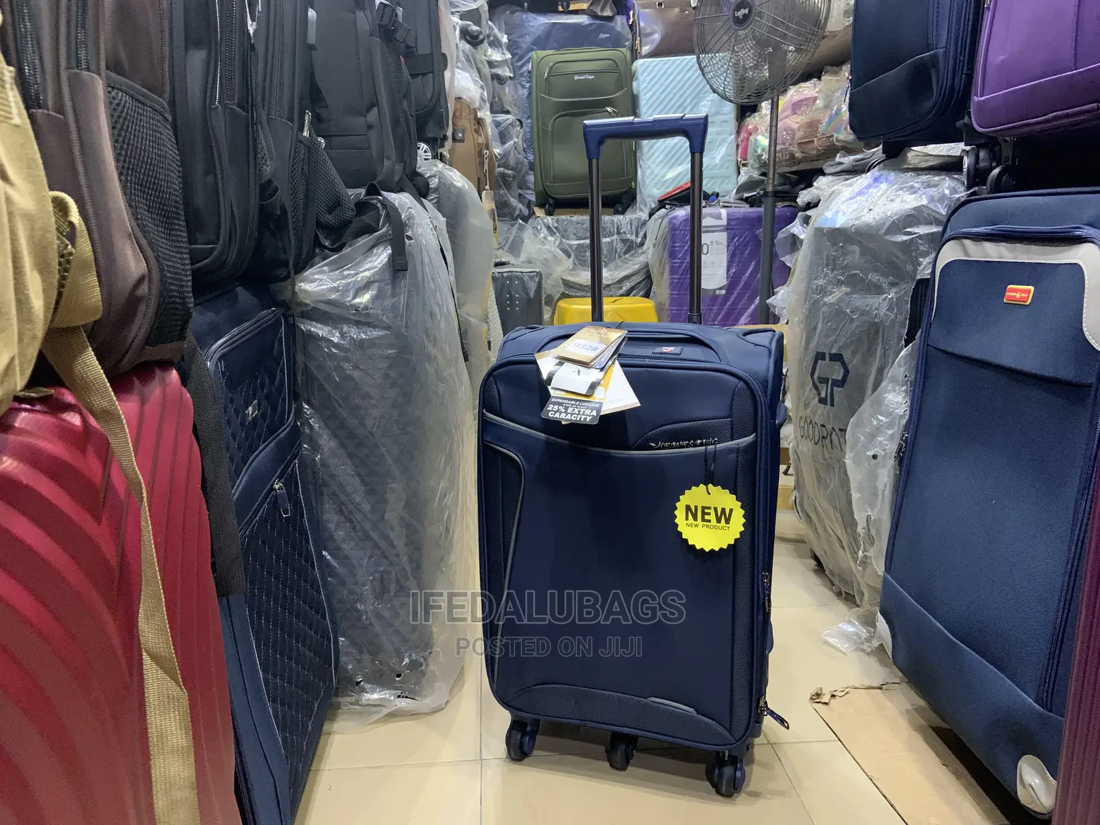 Small Size Quality Blue Leaves King Traveling Luggage