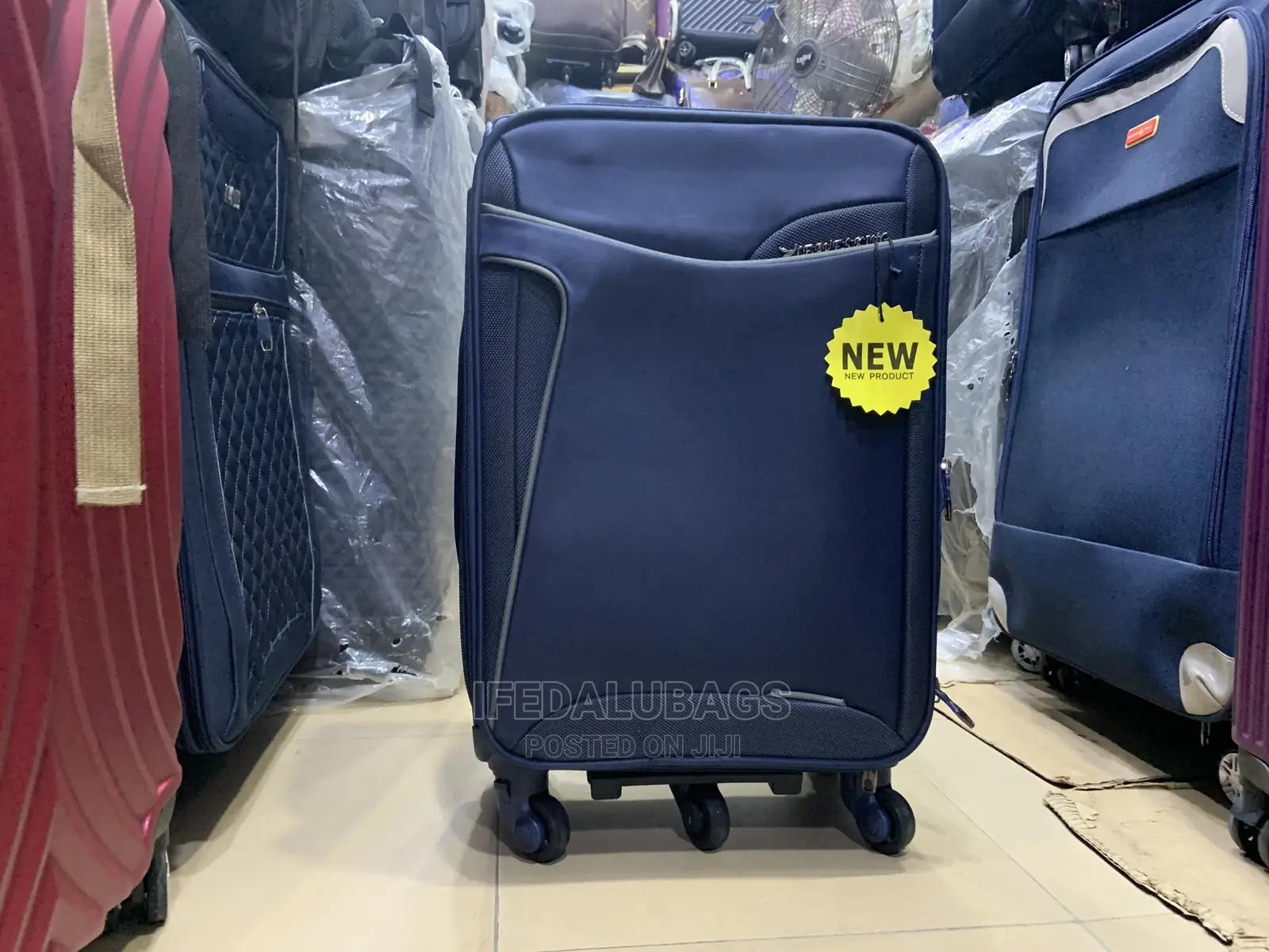 Small Size Quality Blue Leaves King Traveling Luggage