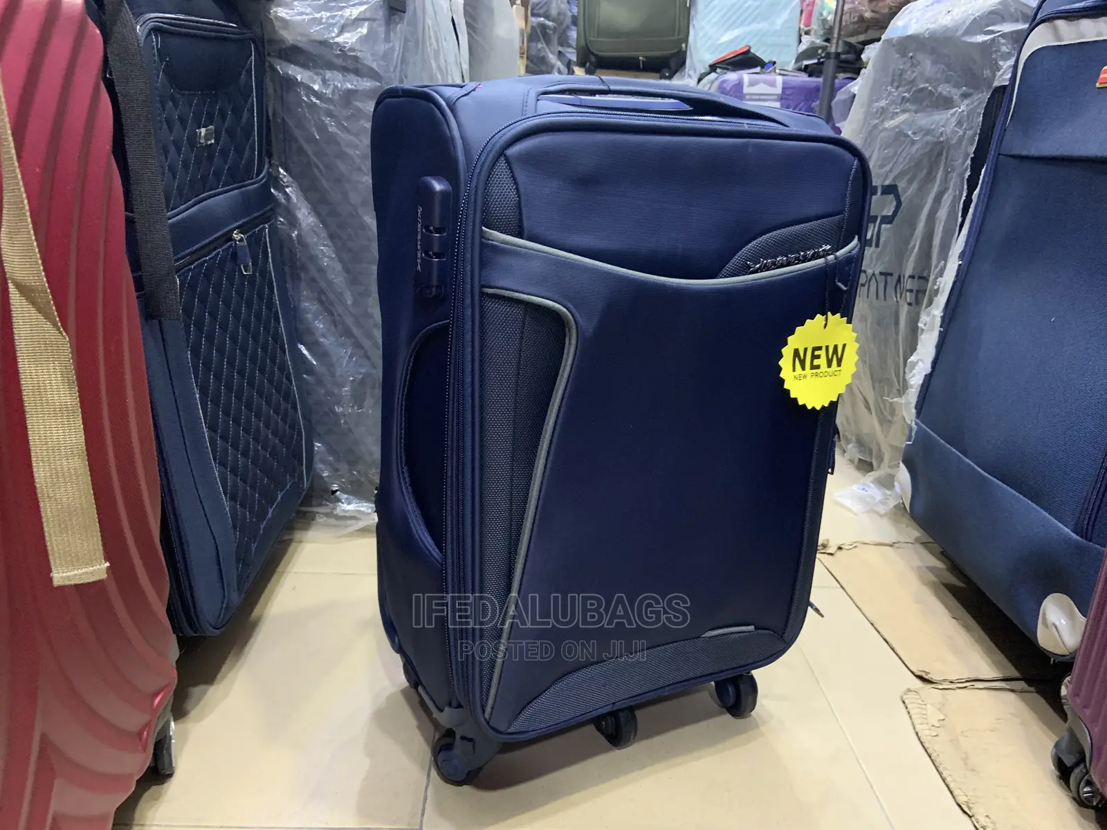 Small Size Quality Blue Leaves King Traveling Luggage