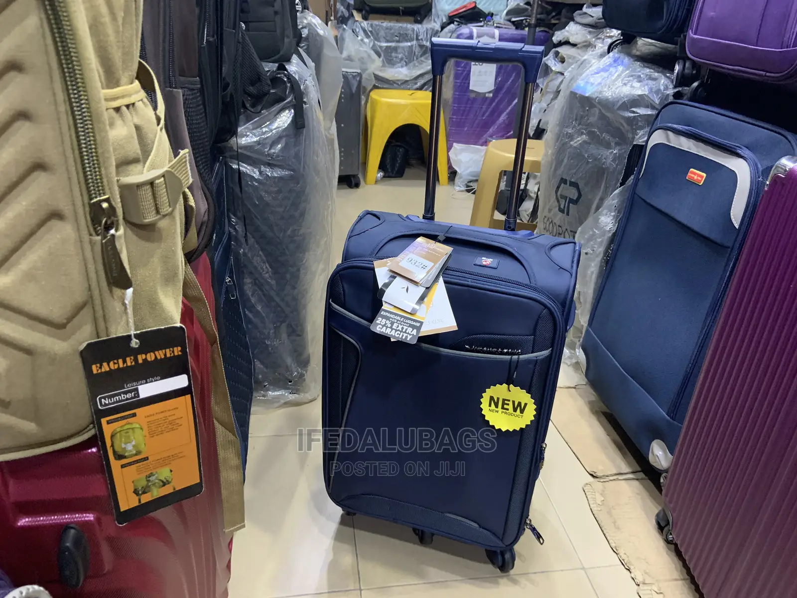 Small Size Quality Blue Leaves King Traveling Luggage