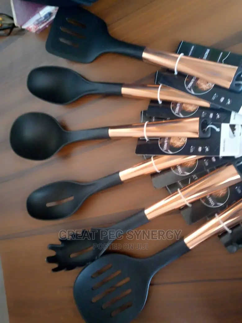 Gold Color Handle Non Stick Spoon Set