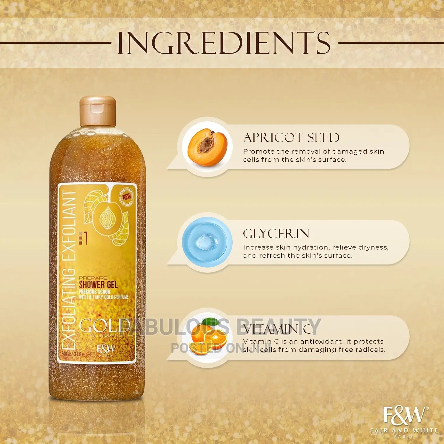 Fair White So White Exfoliating Shower Gel/Tonic Scrubs.