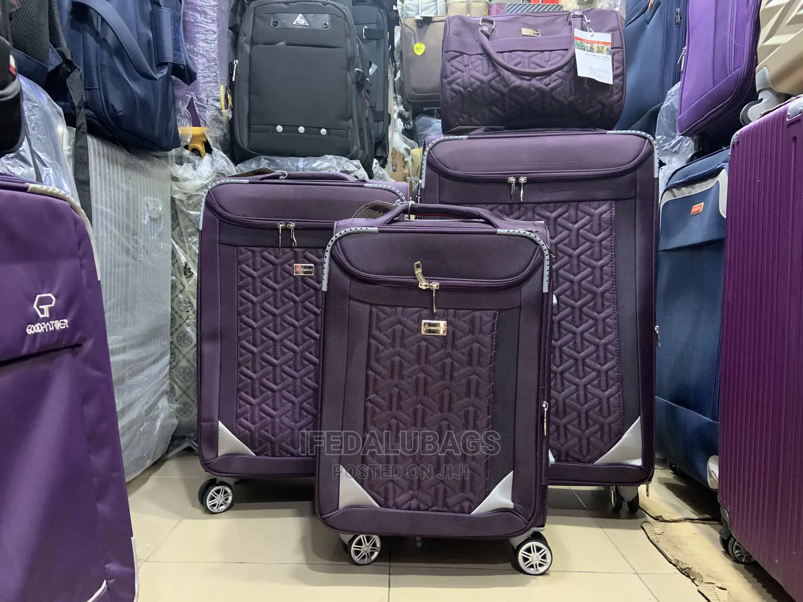 Set Of Quality Dark Purple Traveling Box With Kit