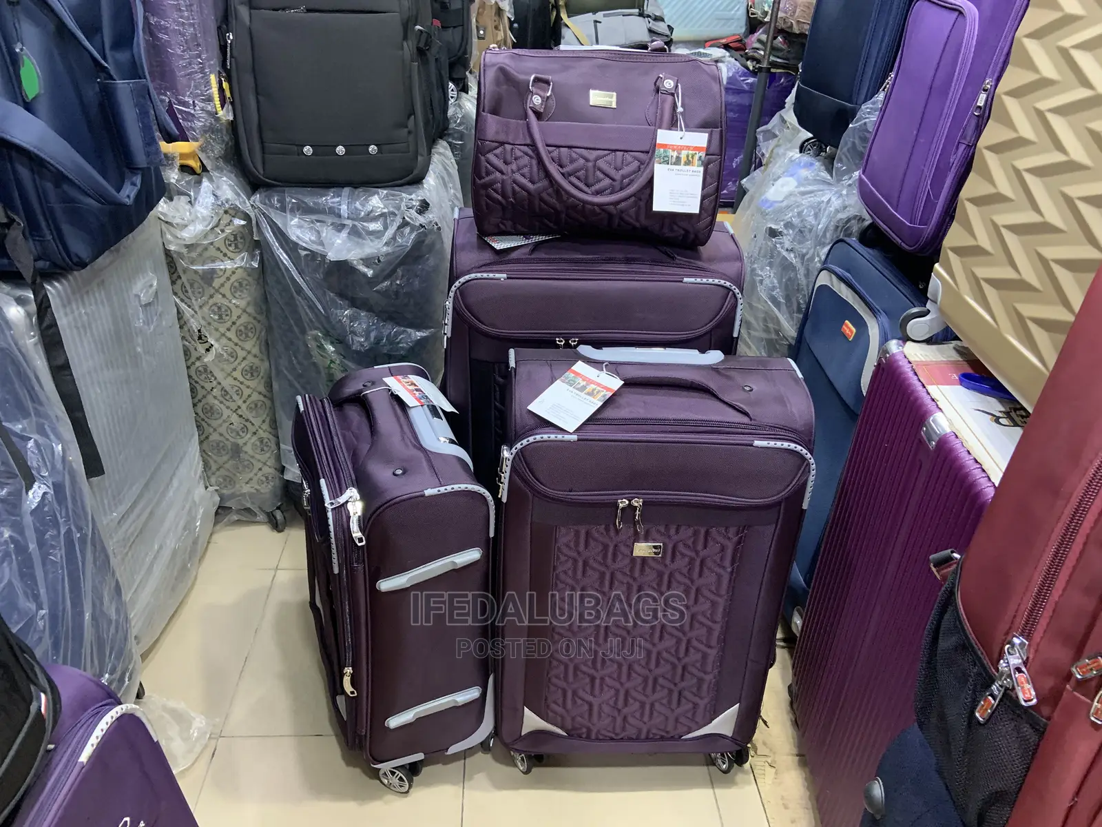 Set Of Quality Dark Purple Traveling Box With Kit