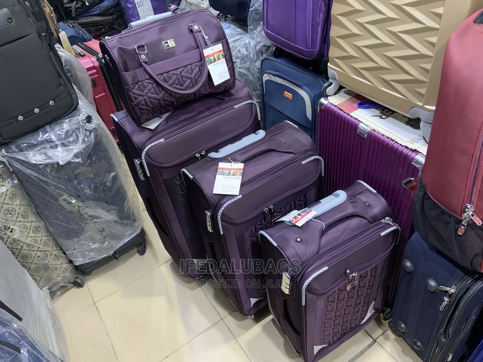 Set Of Quality Dark Purple Traveling Box With Kit