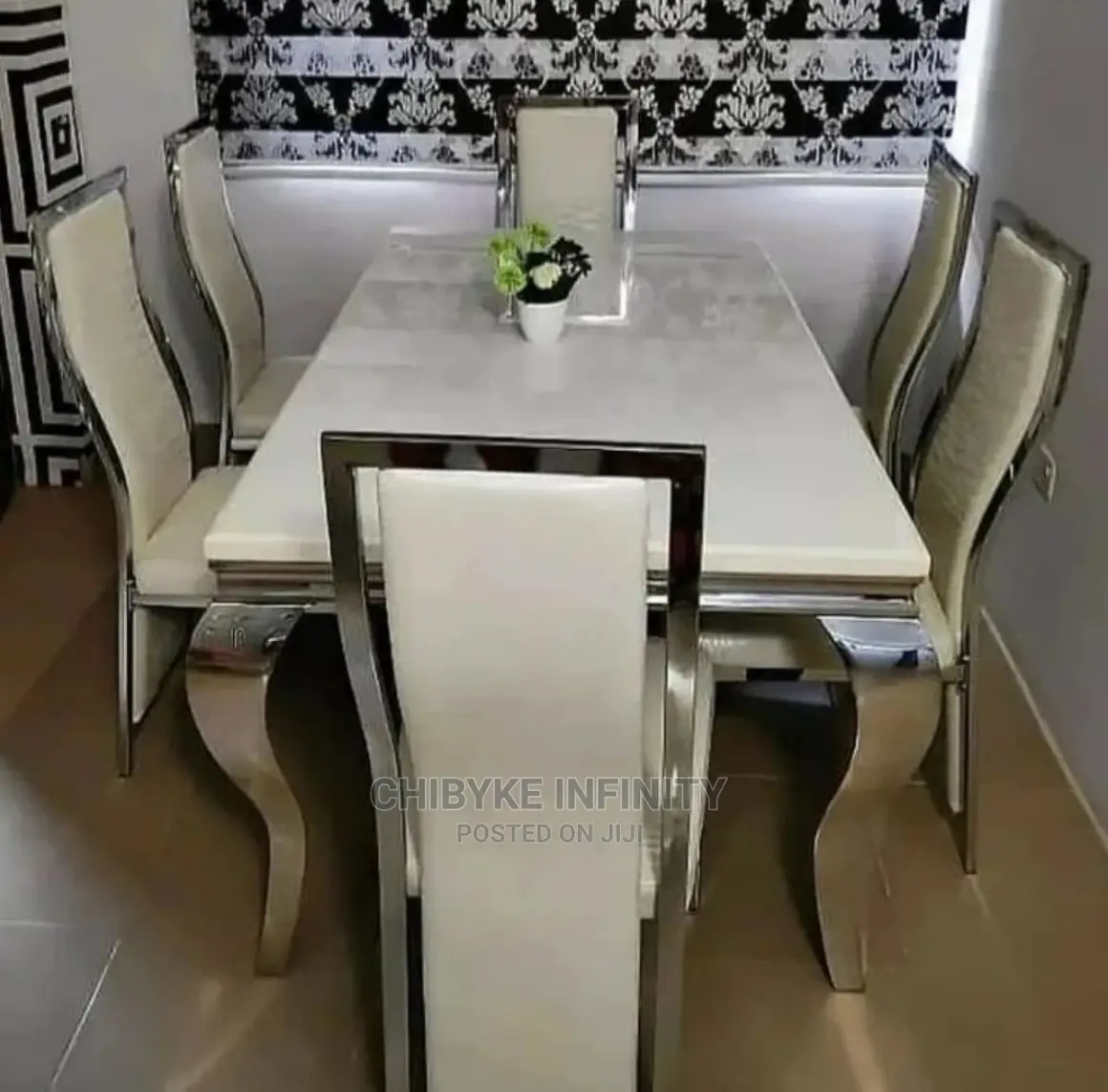 Quality 6-Seater MARBLE DINING TABLE With 6-Exotic CHAIRS