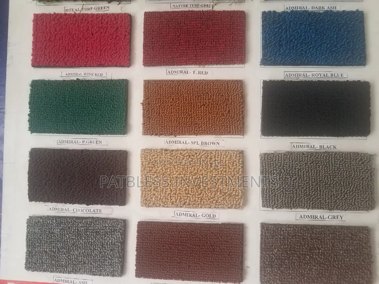 Admiral Quality Rugs in Colors , #8000 Per SQM