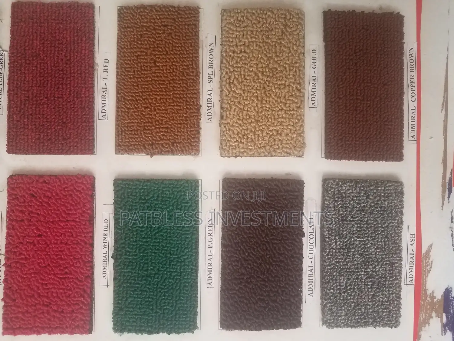 Admiral Quality Rugs in Colors , #8000 Per SQM