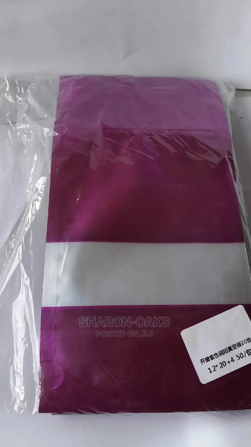 Purple Aluminium Foil Pouch 12 X 20cm 50pcs