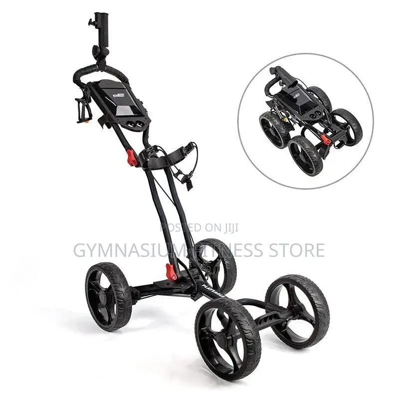 4 Wheel Golf Trolley Black