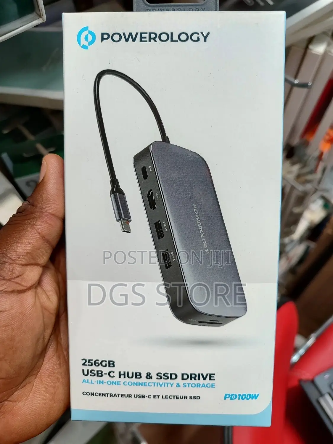 Powerology 256gb USB C Hub SSD Drive PD 100w