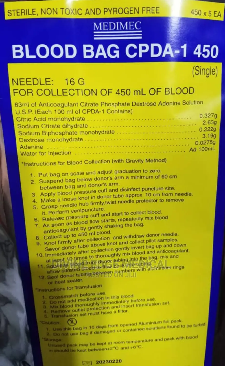 Medimec Blood Bag Cdpa-1 450 (Single)