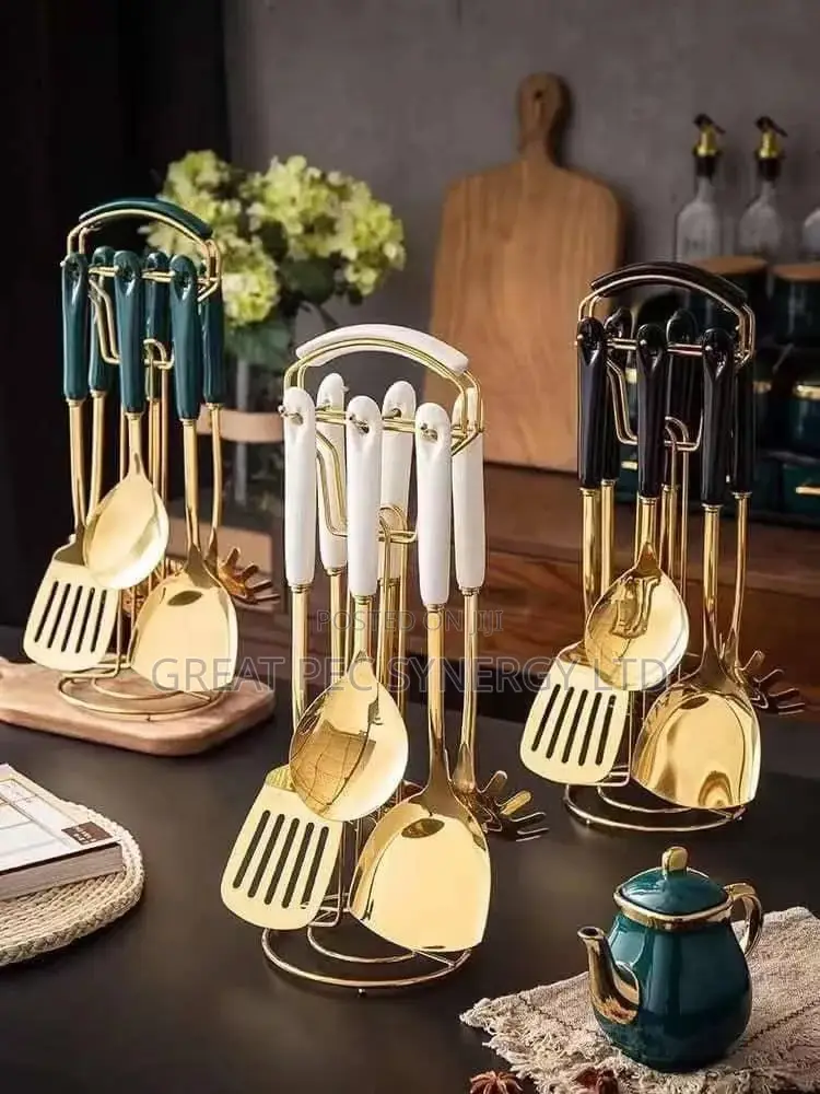 Set of Kitchen Cooking Spoon Tools Utensils - Marble