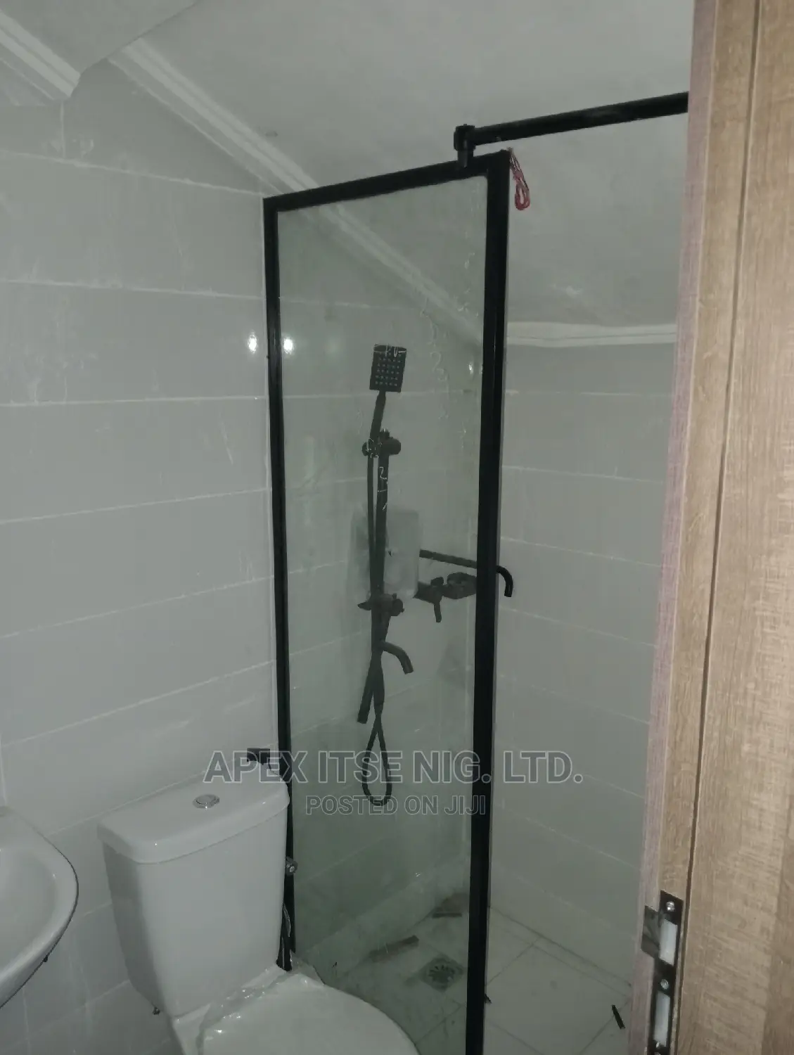 Framed Black Glass Cubicle