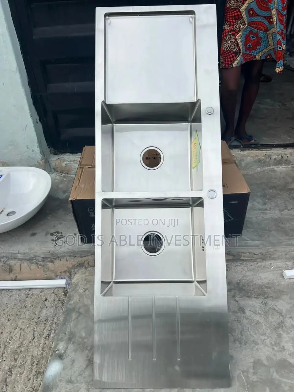 Double Bowl Double Tray Kitchen Sink