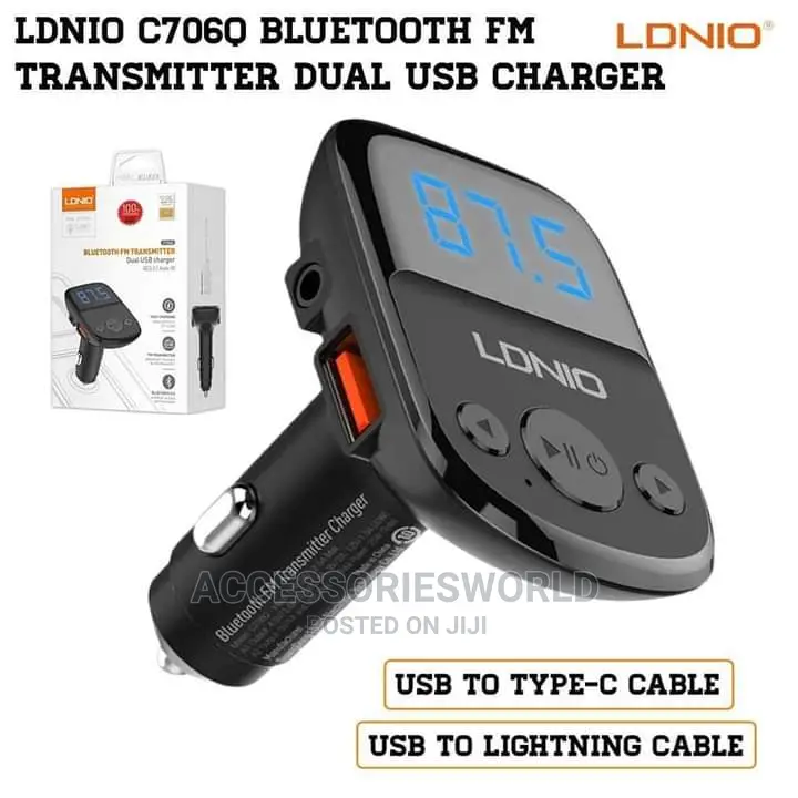 Ldnio C706q Bluetooth Transmitter + in Car Charger