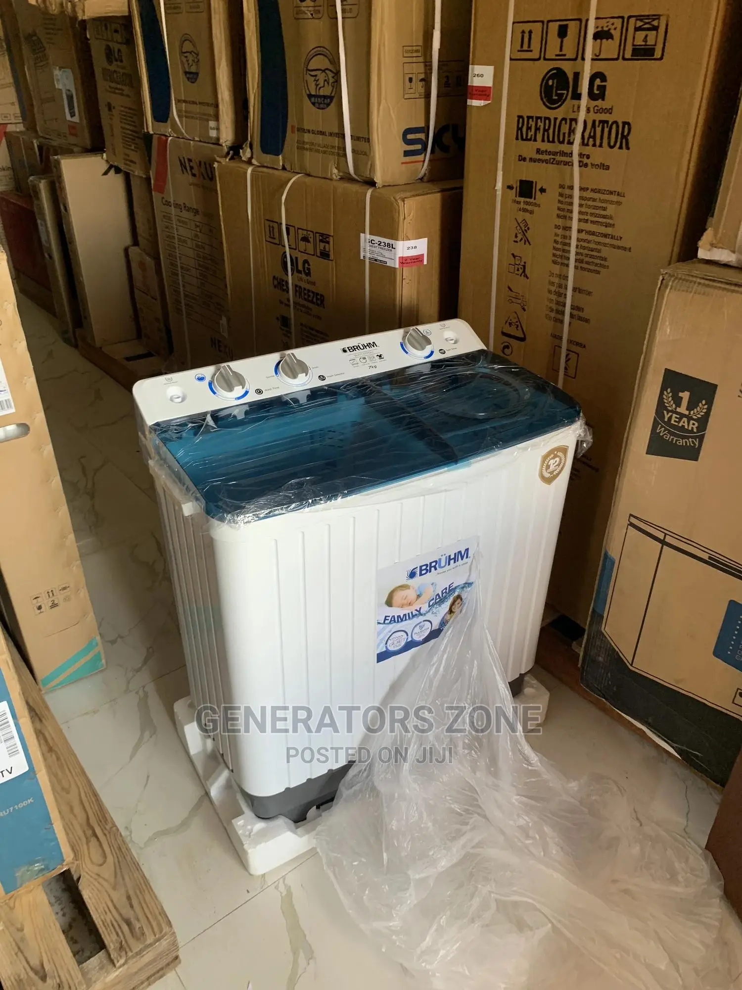Luxury Bruhm 7kg Twin Tub Wash Machine BWT-070h