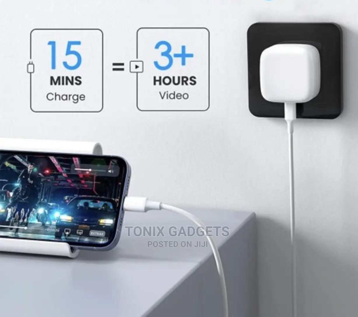 3 Pin UK Plug (25W) Charger With Cable
