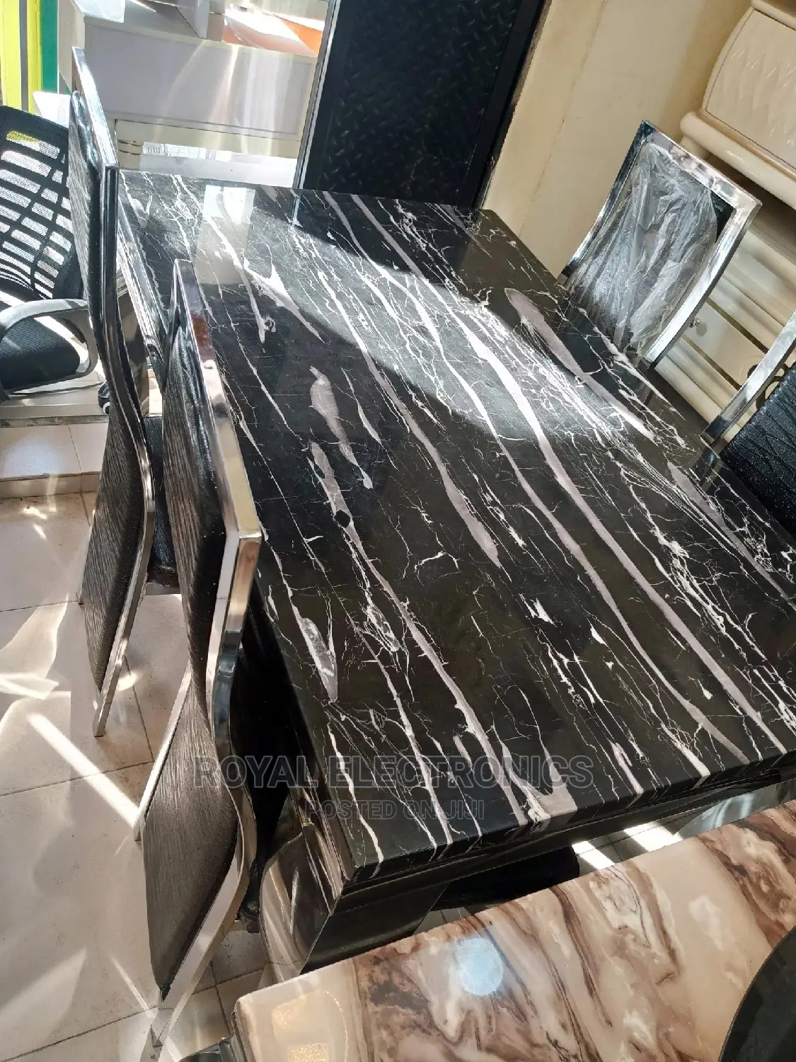 Best Quality 4 Chairs Modern Marble Top Dining Sets