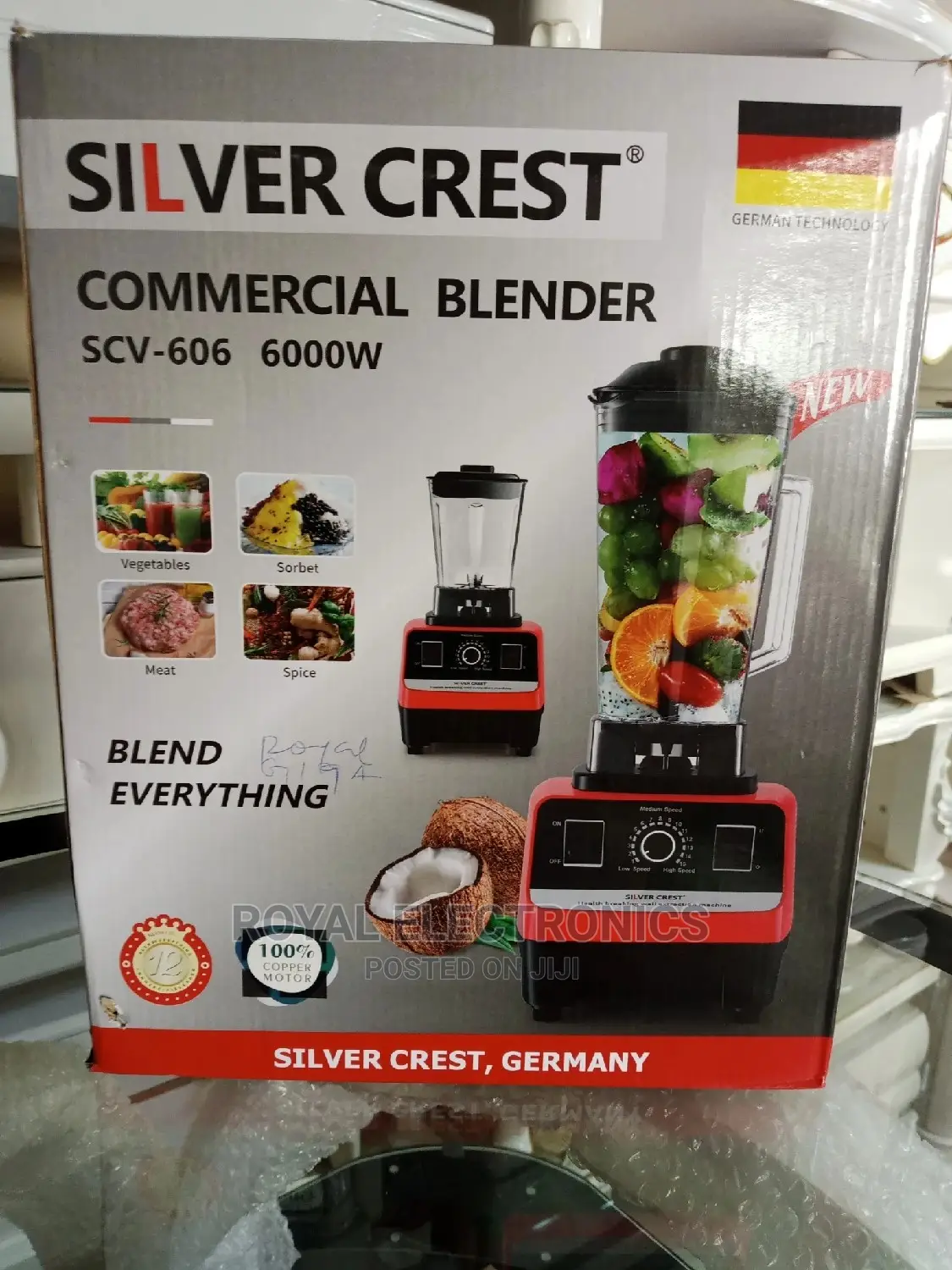 Heavy Duty Silver Crest 6000W Commerical Blender